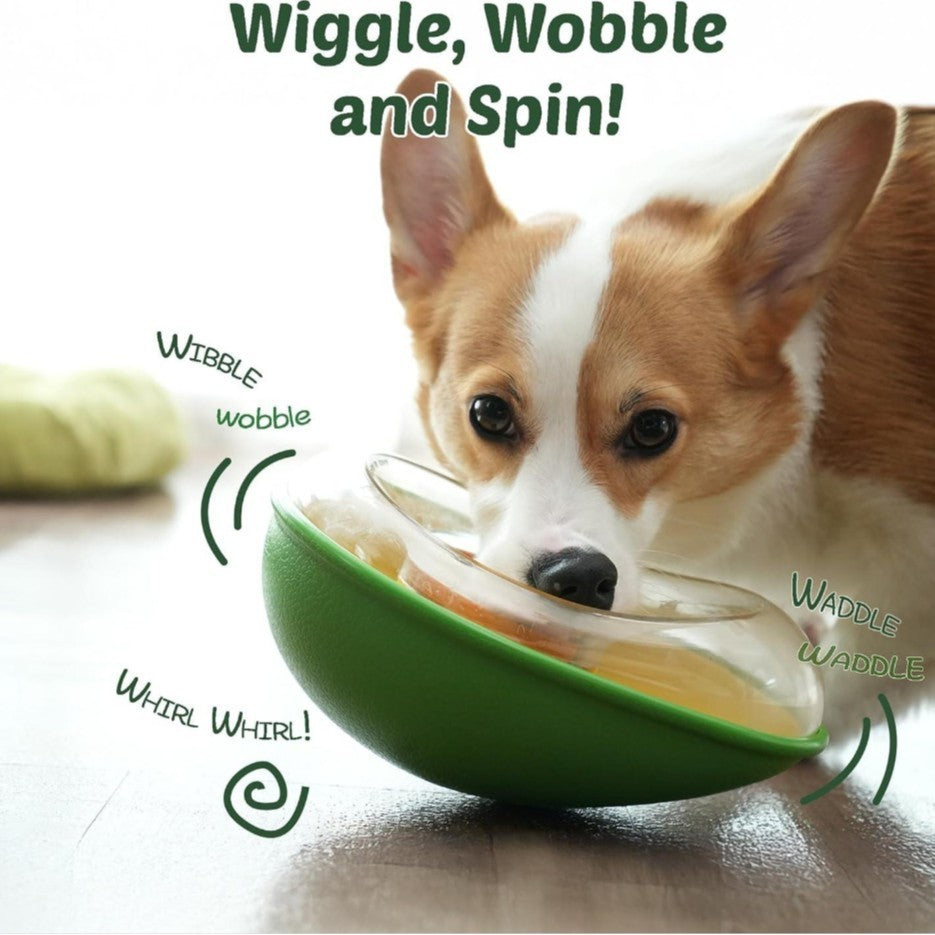 JMT-666826 Anti-Tumble Green Avocado Plastic Pet Feeding Bowl