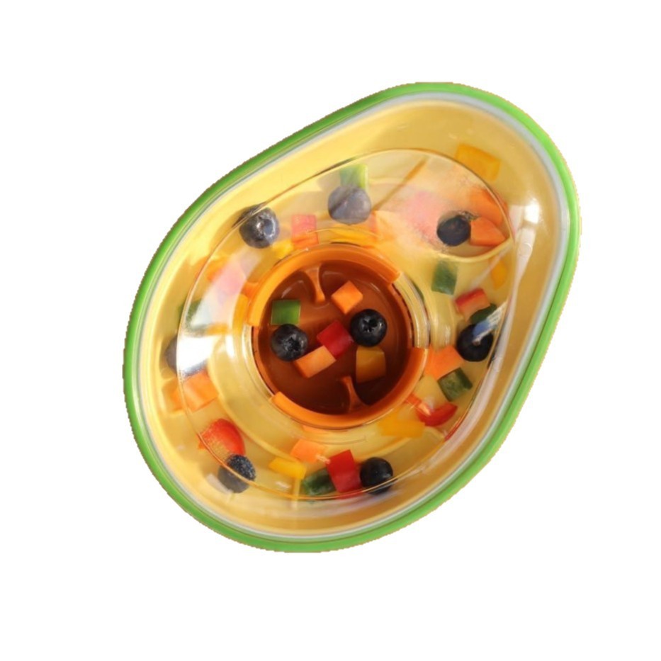 JMT-666826 Anti-Tumble Green Avocado Plastic Pet Feeding Bowl