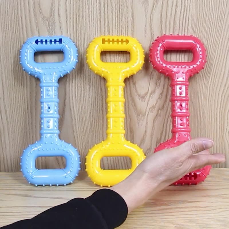 JMT-666954 Durable Interactive Dog Bone Chew Toy for Aggressive Chewers with Pull Band