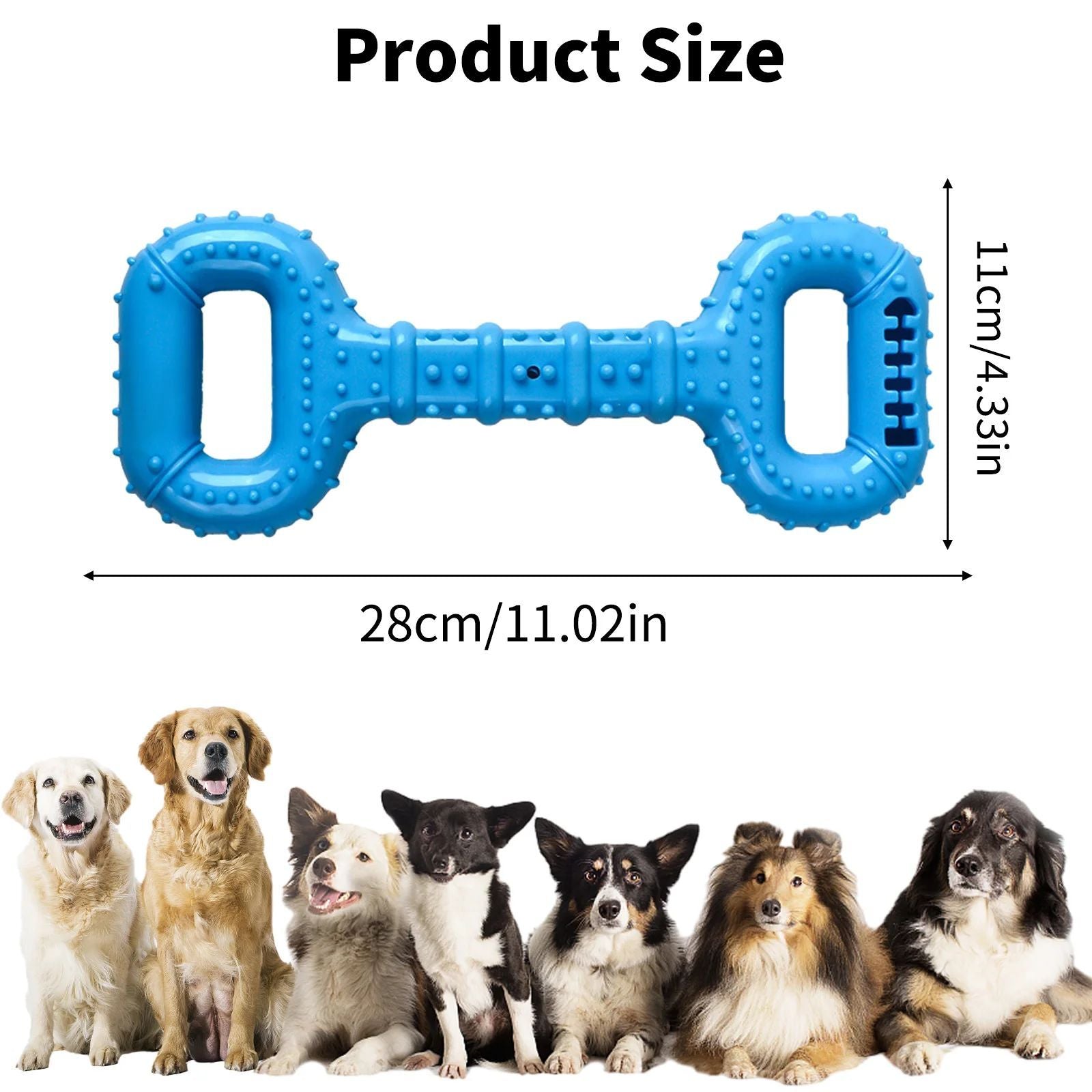 JMT-666954 Durable Interactive Dog Bone Chew Toy for Aggressive Chewers with Pull Band