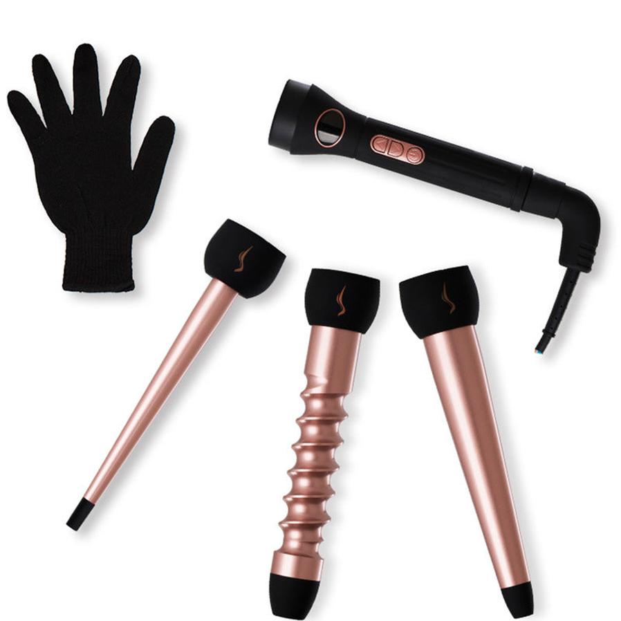 JMT-666954 Rose Gold Ceramic Curling Iron Set with Interchangeable Heads for Dry Hair, 21mm-30mm Diameter