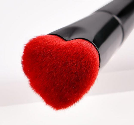 JMT-667082 Heart-Shaped Synthetic Hair Makeup Brush Set - 3 Pieces