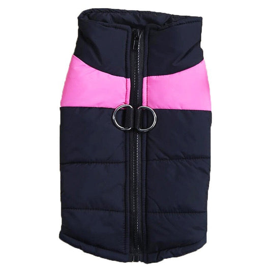 JMT-667594 Cotton Padded Cold Weather Vest for Small to Medium Dogs with Chest Harness in Multiple Colors