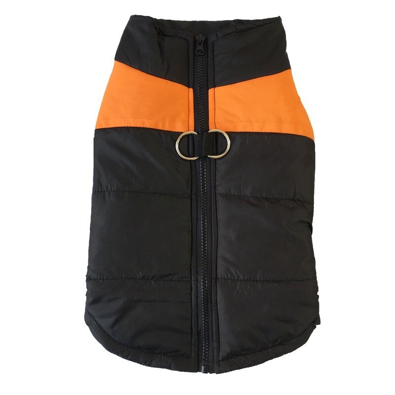 JMT-667594 Cotton Padded Cold Weather Vest for Small to Medium Dogs with Chest Harness in Multiple Colors