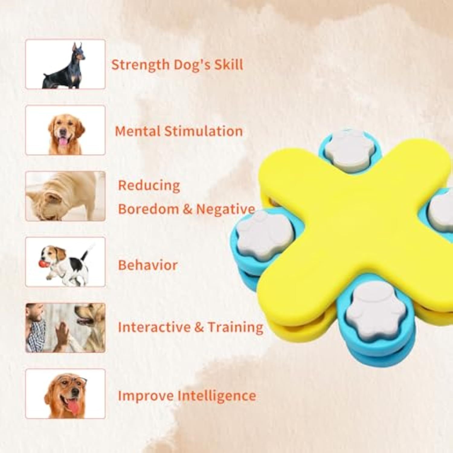 JMT-667786 Interactive Dog Food Puzzle Feeder with Adjustable Slow Feeders and Anti-Slip Design for Mental Stimulation and Enrichment
