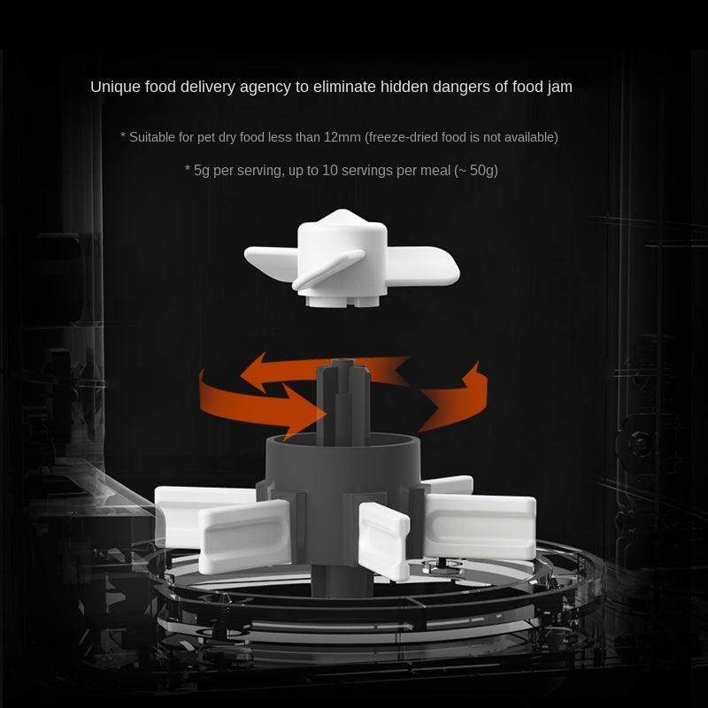 JMT-667978 Automatic Stainless Steel Cat Feeder with Timed Dispensing in White