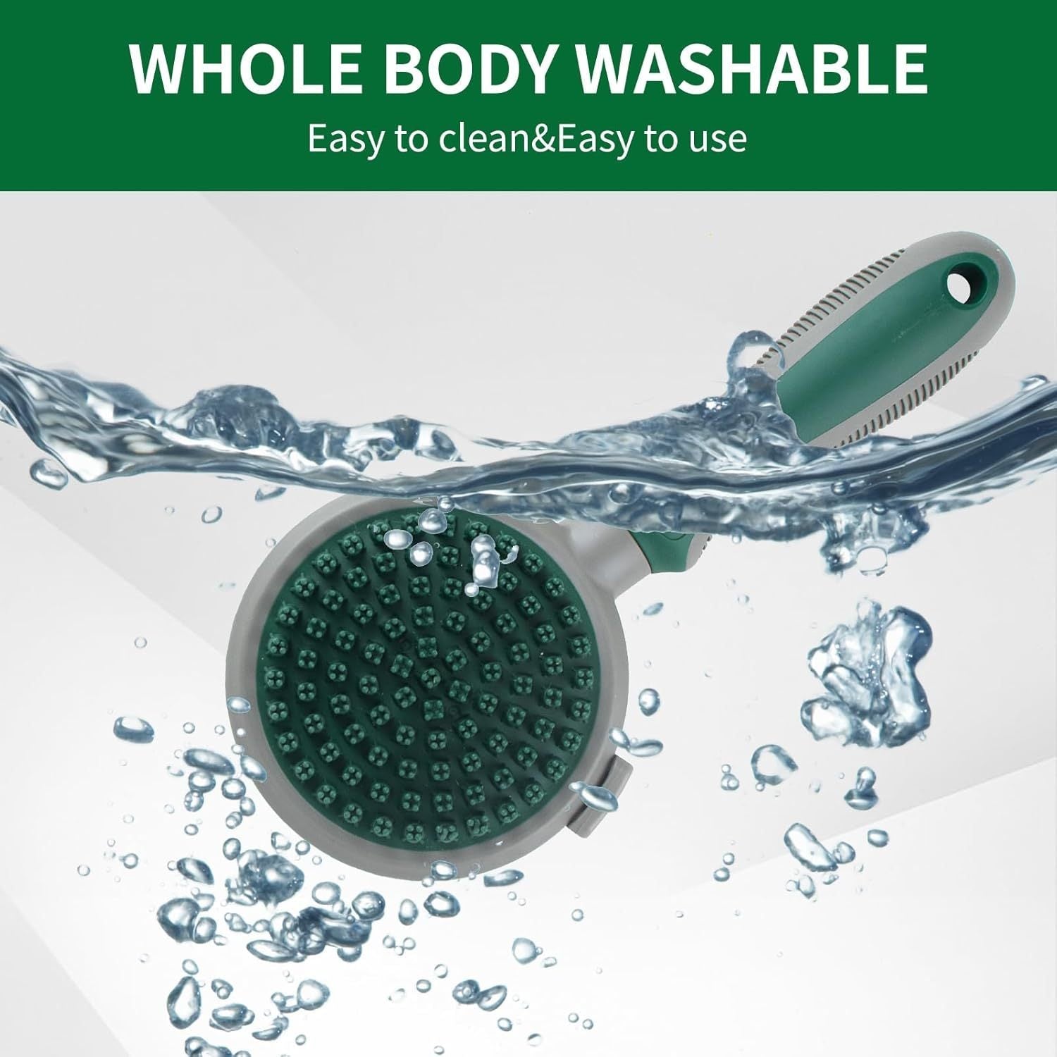 JMT-668042 Dual-Sided Silicone Cat and Dog Brush with Soft Rubber Pins for Grooming, Shedding, and Massaging Long-Haired Pets