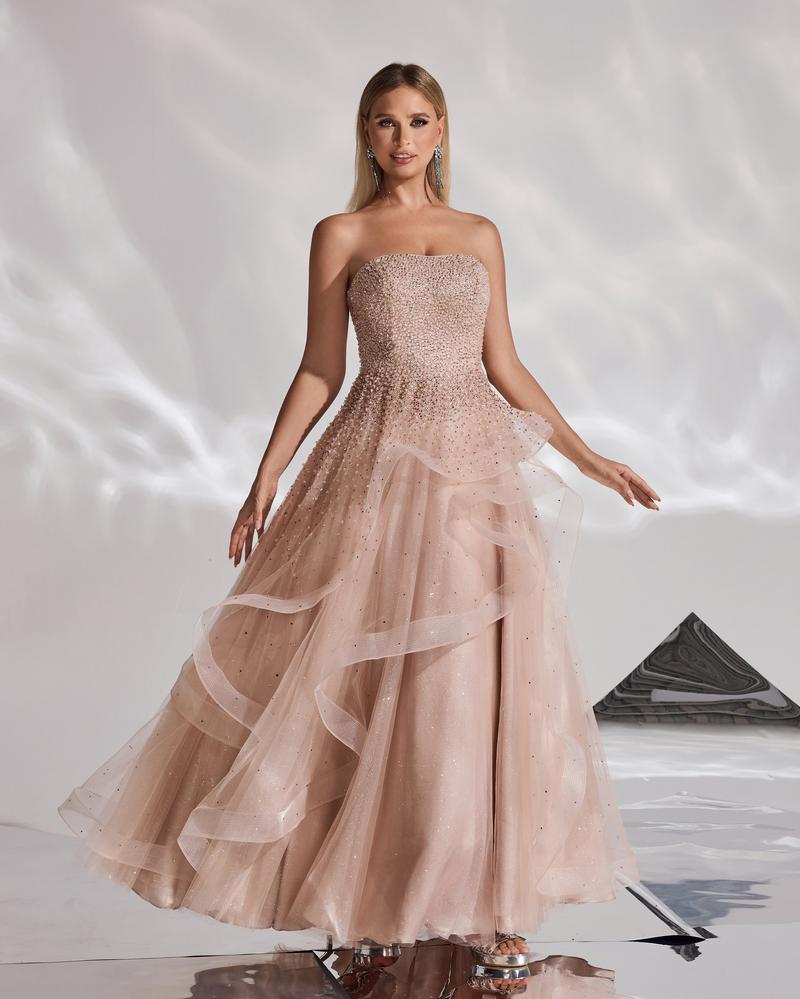 JMT-668042 Elegant Golden Evening Dress for Women - SH0152 Design