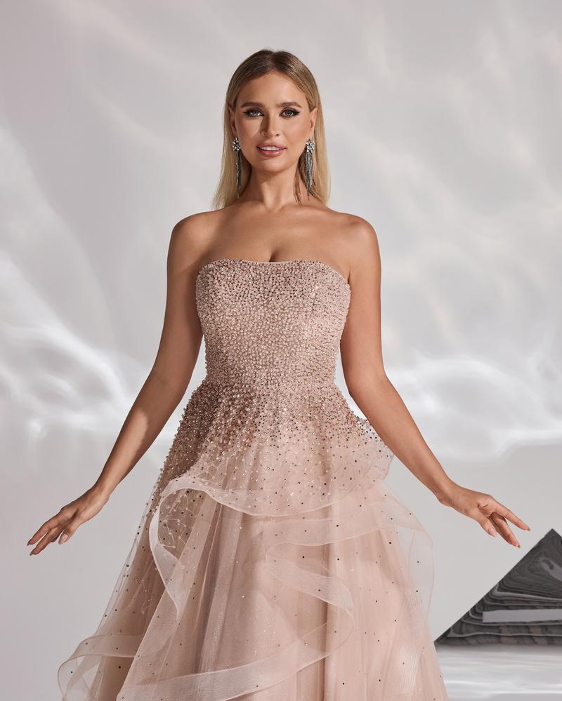 JMT-668042 Elegant Golden Evening Dress for Women - SH0152 Design