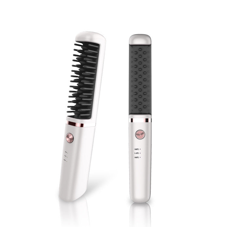 JMT-668106 USB Rechargeable Tourmaline Ceramic Hair Straightener Comb for Wet and Dry Hair