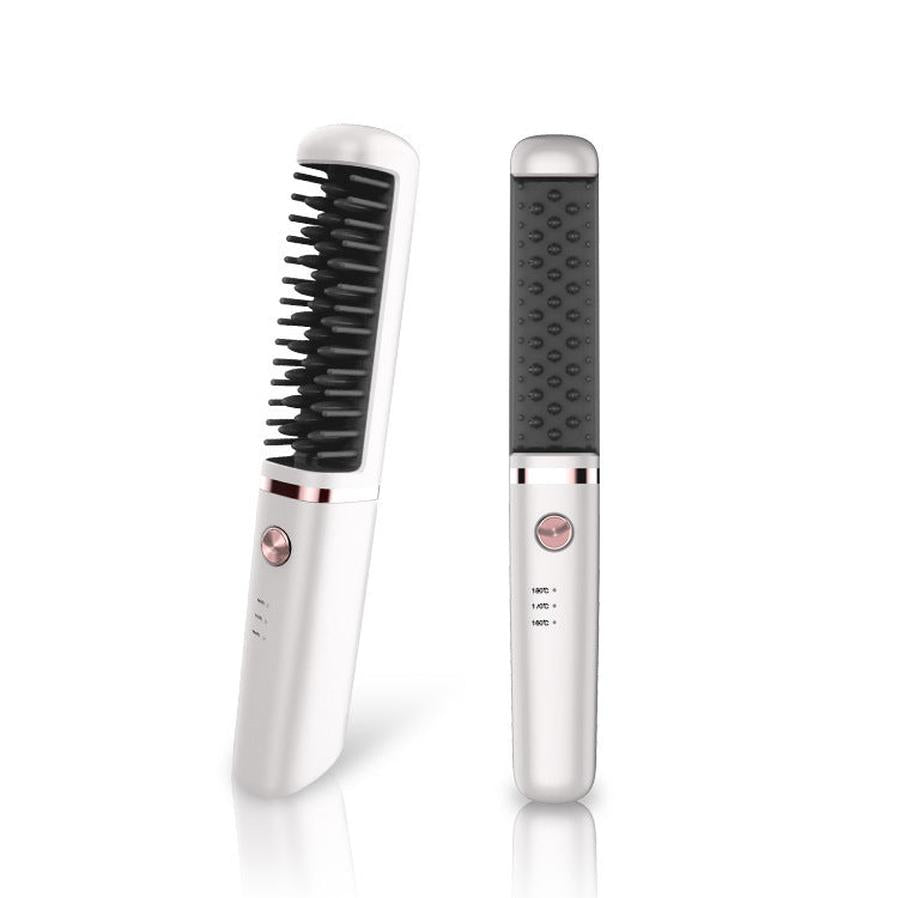 JMT-668106 USB Rechargeable Tourmaline Ceramic Hair Straightener Comb for Wet and Dry Hair