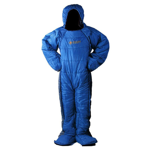 JMT-669002 Humanoid Blue Gray Color Patchwork Sleeping Bag for Walking and Camping