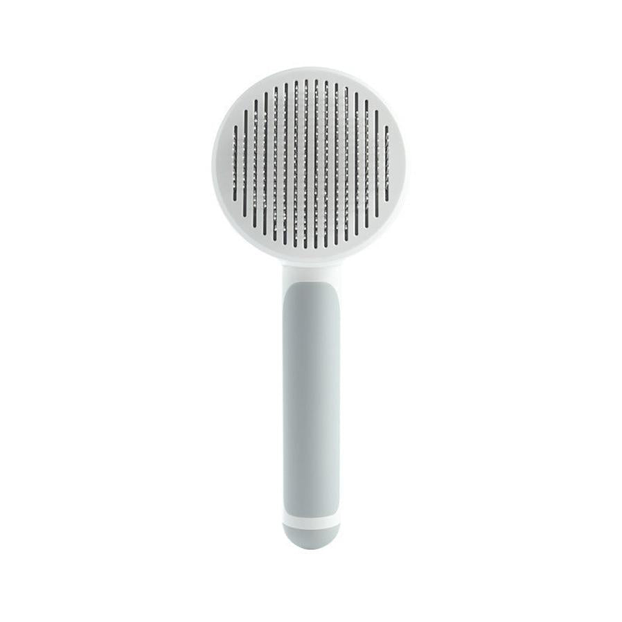 JMT-669194 Self-Cleaning Round Handle Pet Comb with Sticky Bead Steel Teeth for Easy Hair Removal
