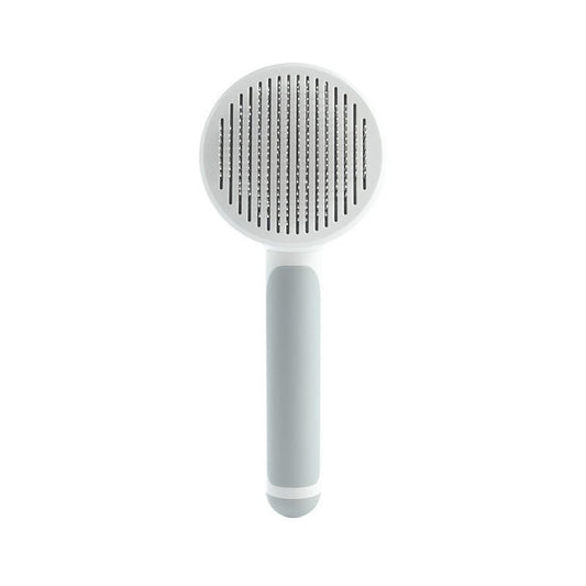JMT-669194 Self-Cleaning Round Handle Pet Comb with Sticky Bead Steel Teeth for Easy Hair Removal