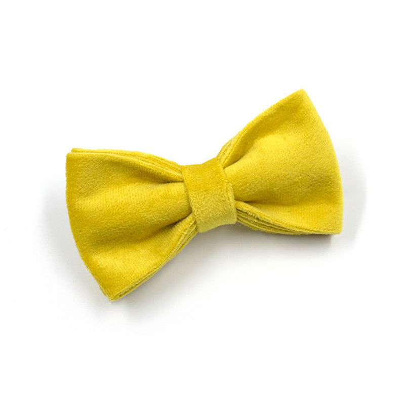 JMT-669450 Elegant Yellow and Green Velvet Dog Collar and Leash Set with Silver Buckle