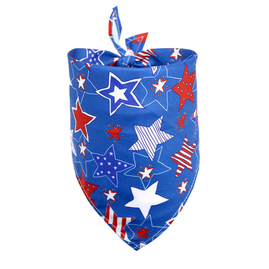 JMT-669578 Independence Day Dog and Cat Bib Towel with Flag Design in Small and Medium Sizes