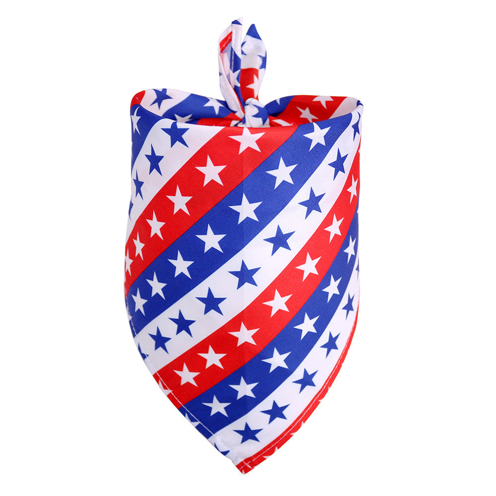 JMT-669578 Independence Day Dog and Cat Bib Towel with Flag Design in Small and Medium Sizes