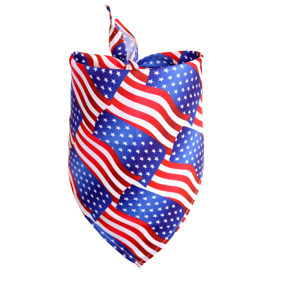 JMT-669578 Independence Day Dog and Cat Bib Towel with Flag Design in Small and Medium Sizes