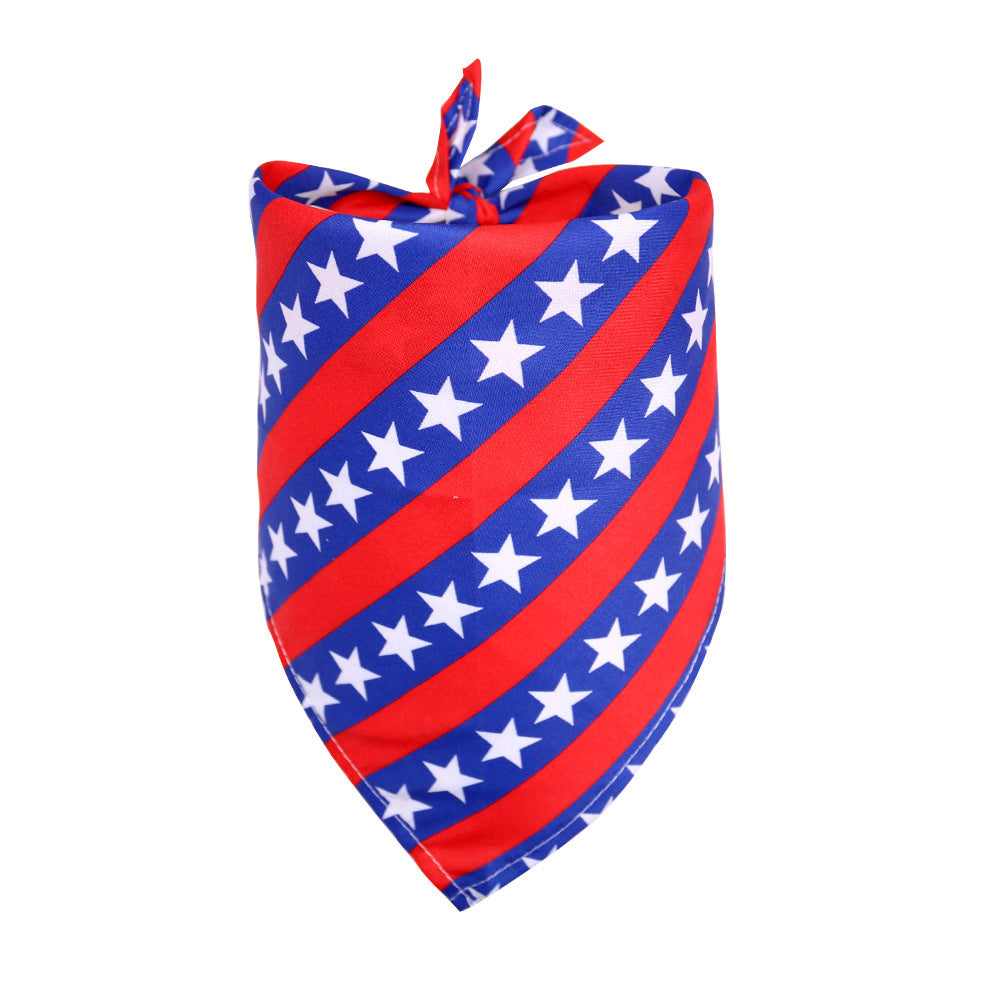 JMT-669578 Independence Day Dog and Cat Bib Towel with Flag Design in Small and Medium Sizes