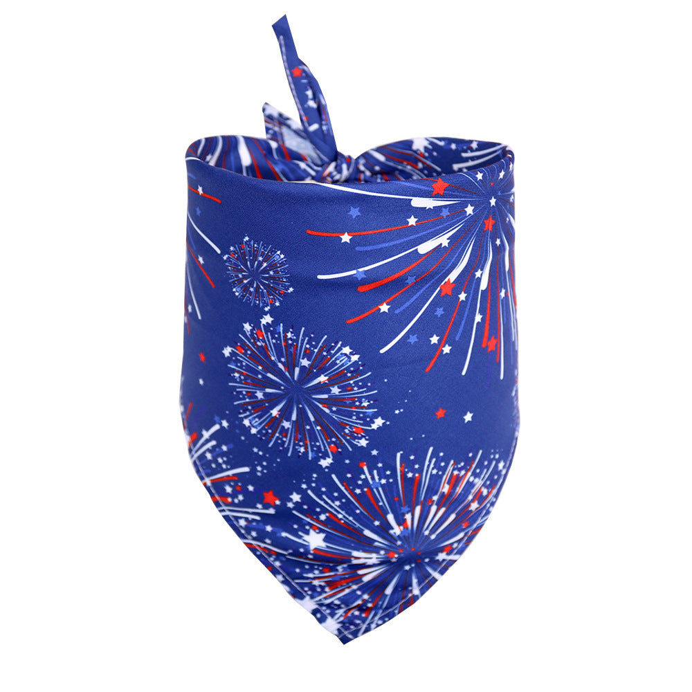 JMT-669578 Independence Day Dog and Cat Bib Towel with Flag Design in Small and Medium Sizes