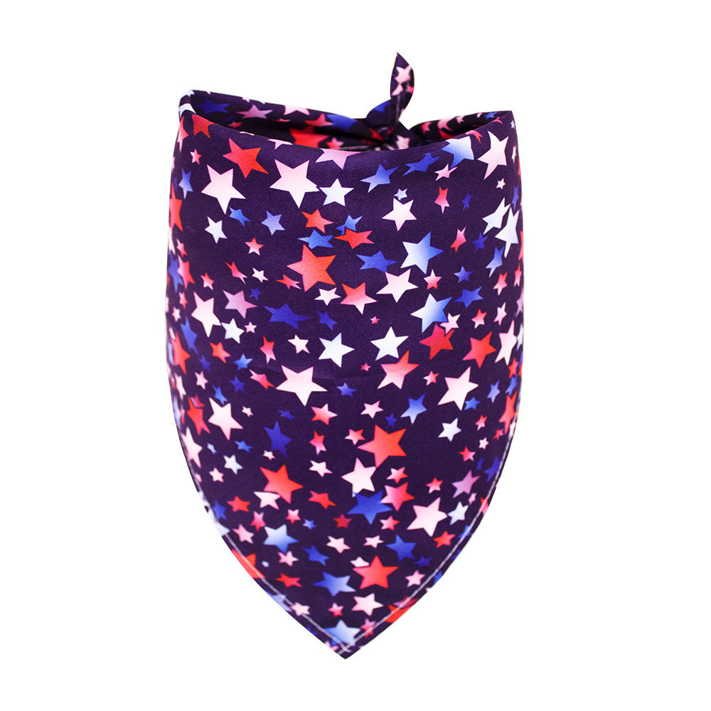 JMT-669578 Independence Day Dog and Cat Bib Towel with Flag Design in Small and Medium Sizes