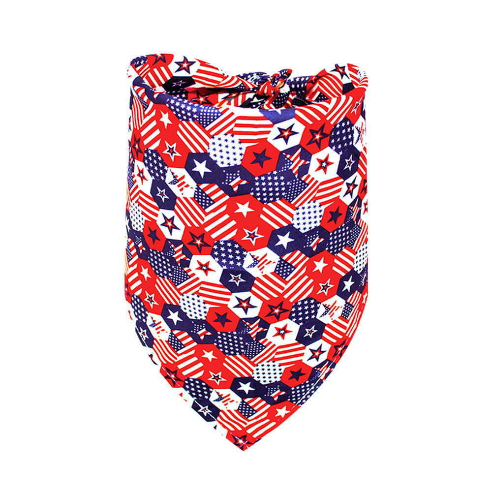 JMT-669578 Independence Day Dog and Cat Bib Towel with Flag Design in Small and Medium Sizes