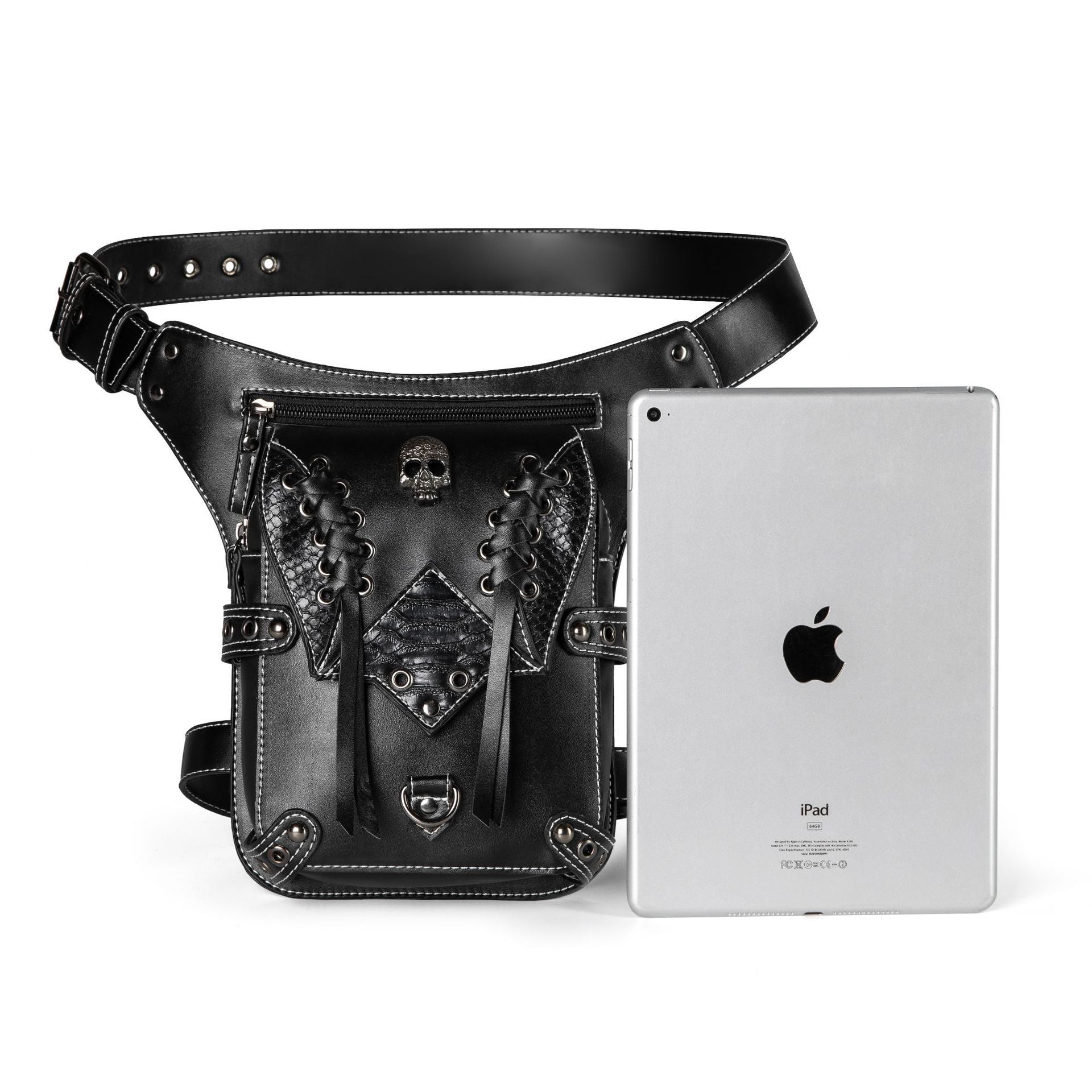 JMT-669642 Retro PU Leather Waist Bag for Outdoor Cycling and Motorcycle Rides - Versatile Messenger for Phones and Essentials