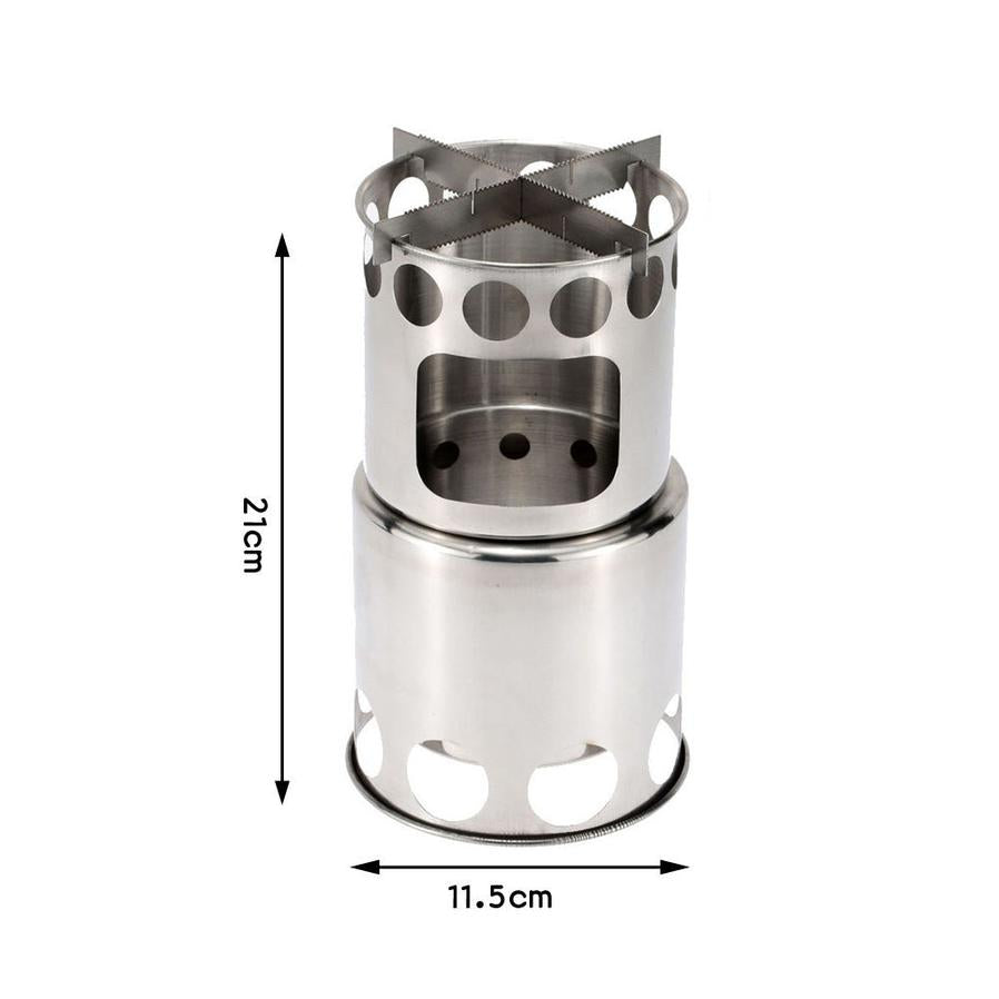JMT-670154 Stainless Steel Portable Camping Stove Set with Cooking Pot for Outdoor Adventures