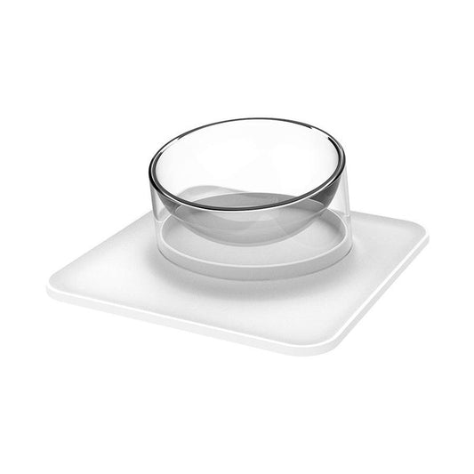 JMT-670282 Anti-Spill Single Bowl Pet Feeder with Inclined Mouth - 440ML Water Bowl & 400ML Food Bowl, Durable ABS and PC Material for Cats and Dogs