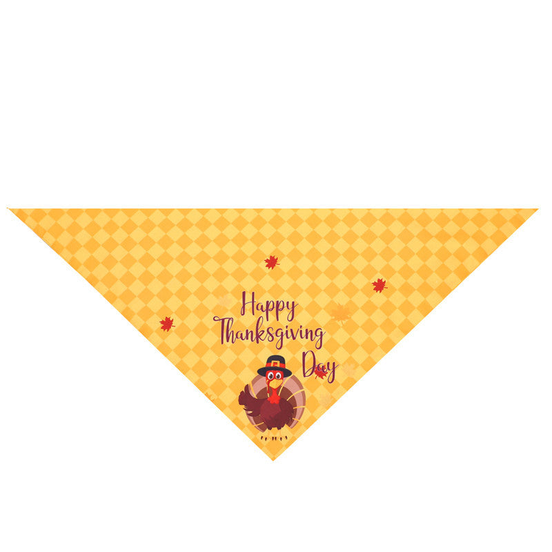 JMT-670730 Turkey Thanksgiving Pet Saliva Cloth Scarf for Pets with Neck Circumference 25-48CM, 48*48*70cm