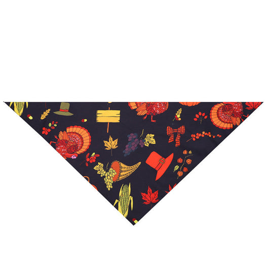 JMT-670730 Turkey Thanksgiving Pet Saliva Cloth Scarf for Pets with Neck Circumference 25-48CM, 48*48*70cm