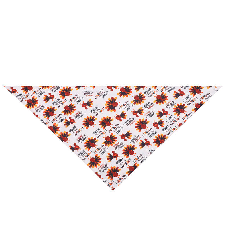 JMT-670730 Turkey Thanksgiving Pet Saliva Cloth Scarf for Pets with Neck Circumference 25-48CM, 48*48*70cm