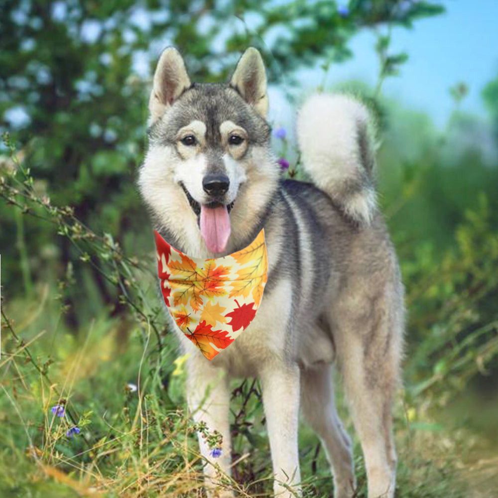 JMT-670730 Turkey Thanksgiving Pet Saliva Cloth Scarf for Pets with Neck Circumference 25-48CM, 48*48*70cm