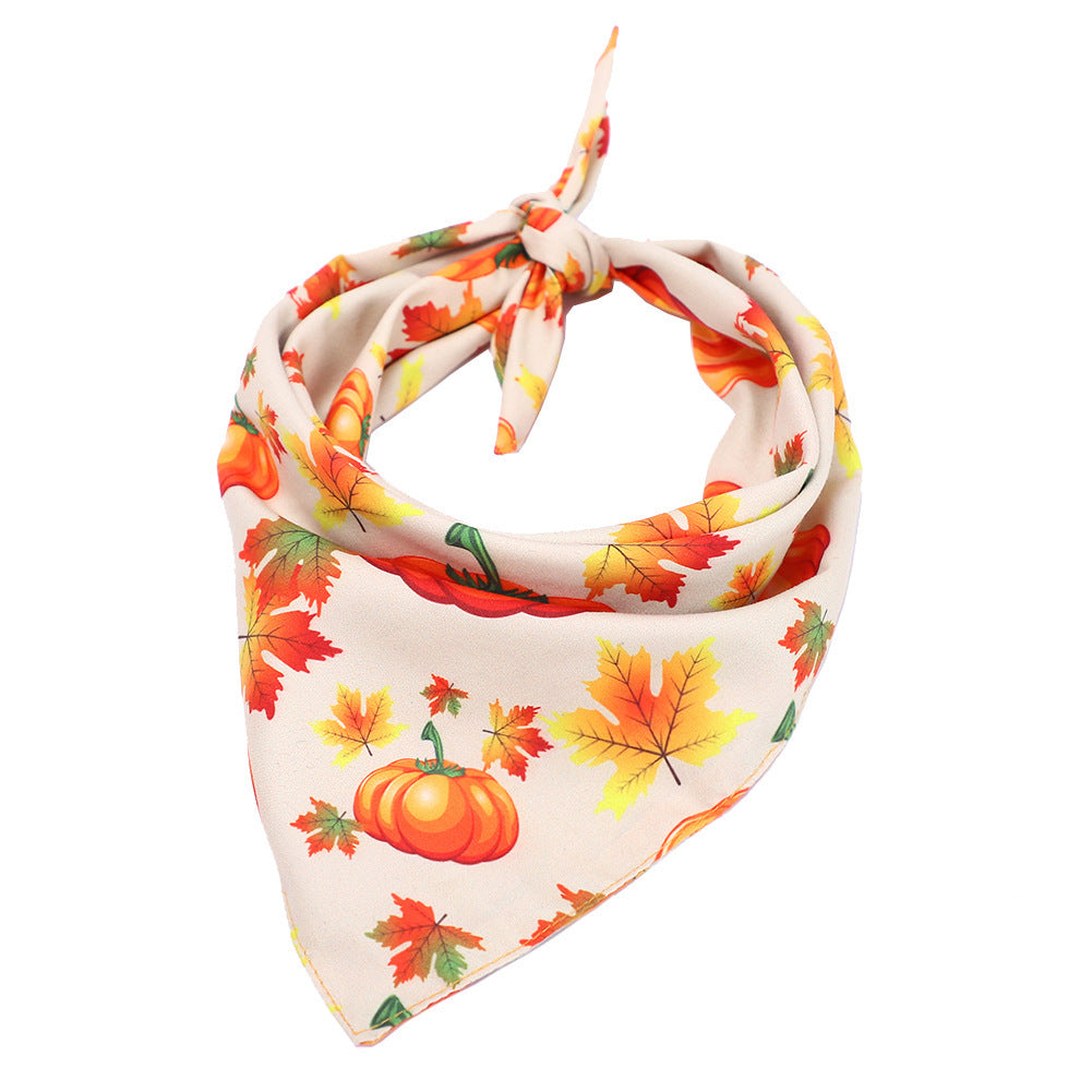 JMT-670730 Turkey Thanksgiving Pet Saliva Cloth Scarf for Pets with Neck Circumference 25-48CM, 48*48*70cm