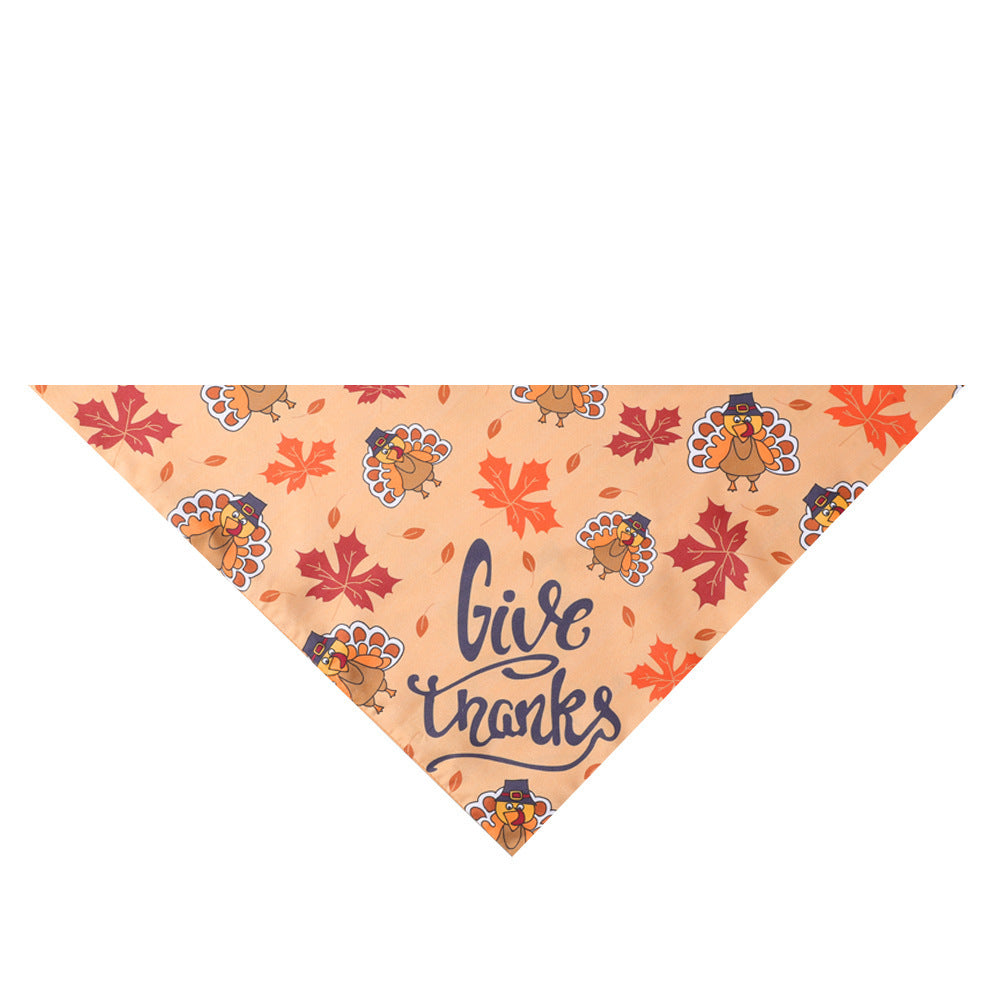 JMT-670730 Turkey Thanksgiving Pet Saliva Cloth Scarf for Pets with Neck Circumference 25-48CM, 48*48*70cm