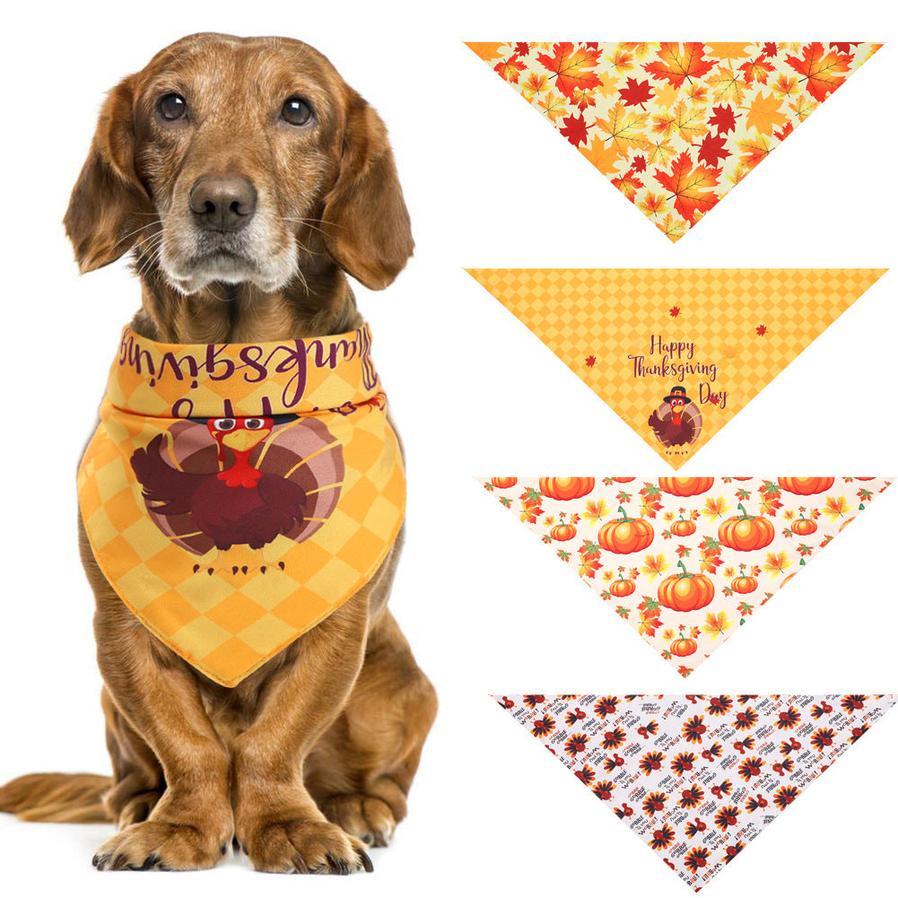 JMT-670730 Turkey Thanksgiving Pet Saliva Cloth Scarf for Pets with Neck Circumference 25-48CM, 48*48*70cm