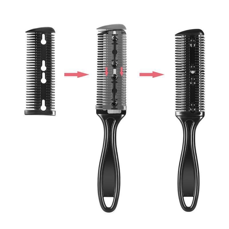 JMT-671242 Double-Sided Hair Cutting Comb with Blade for Bangs and Hair Repair, 60g