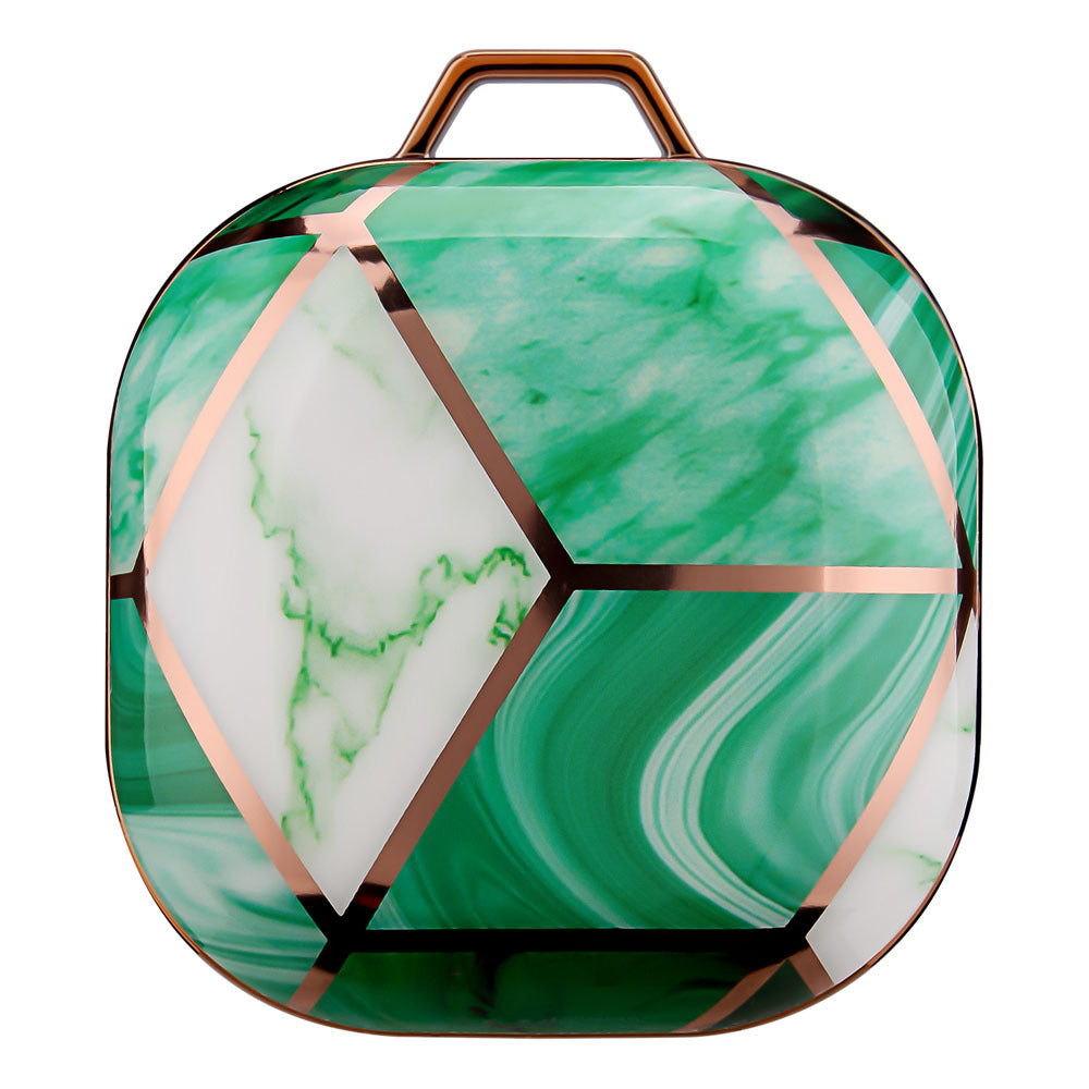 JMT-671242 Green Gold Marble IMD Earphone Sleeve for Samsung Buds Live/Pro - Drop-Proof Hard Shell Case
