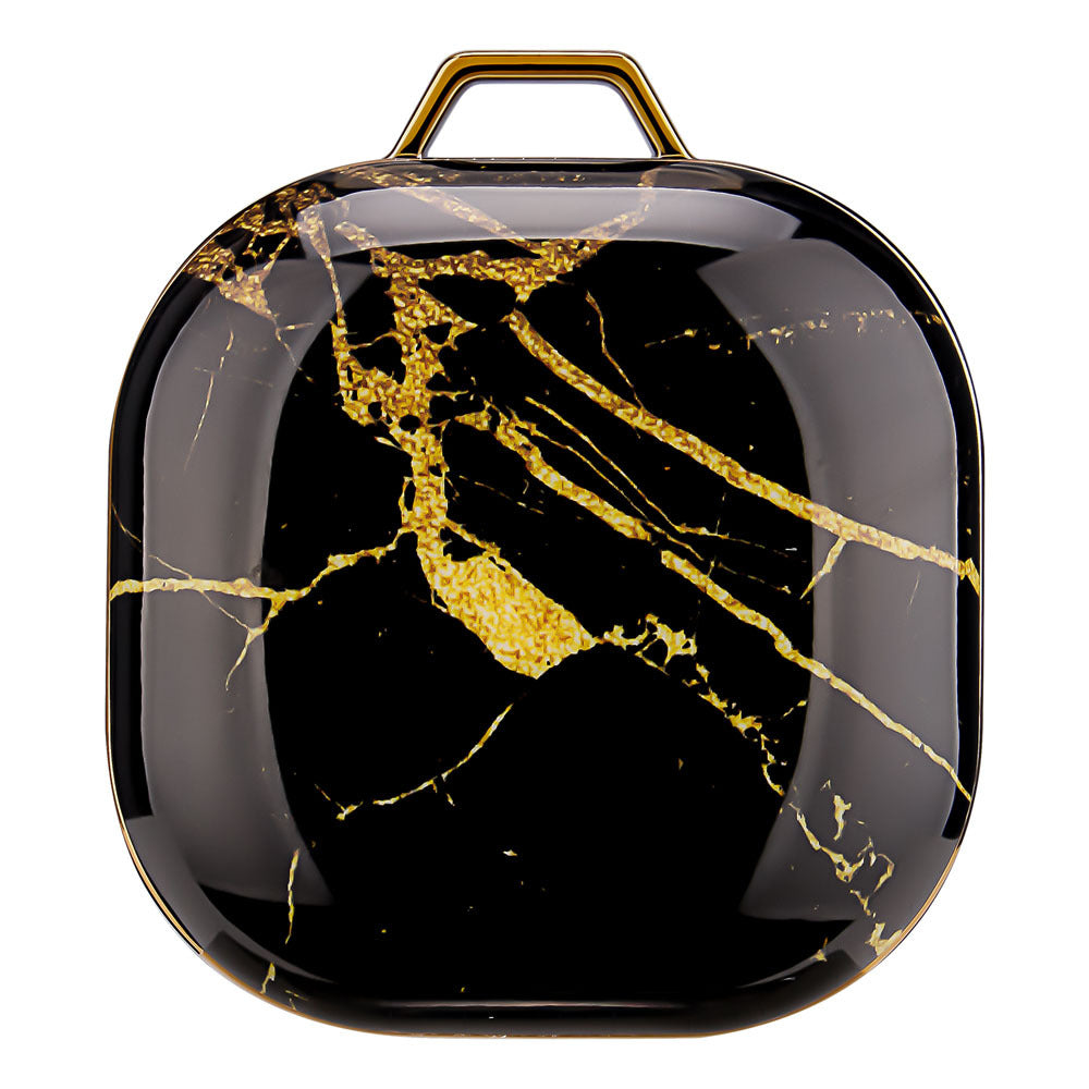 JMT-671242 Green Gold Marble IMD Earphone Sleeve for Samsung Buds Live/Pro - Drop-Proof Hard Shell Case
