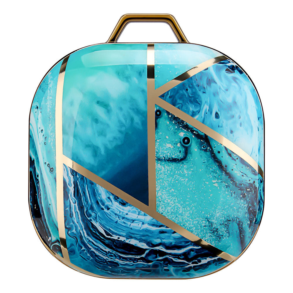 JMT-671242 Green Gold Marble IMD Earphone Sleeve for Samsung Buds Live/Pro - Drop-Proof Hard Shell Case