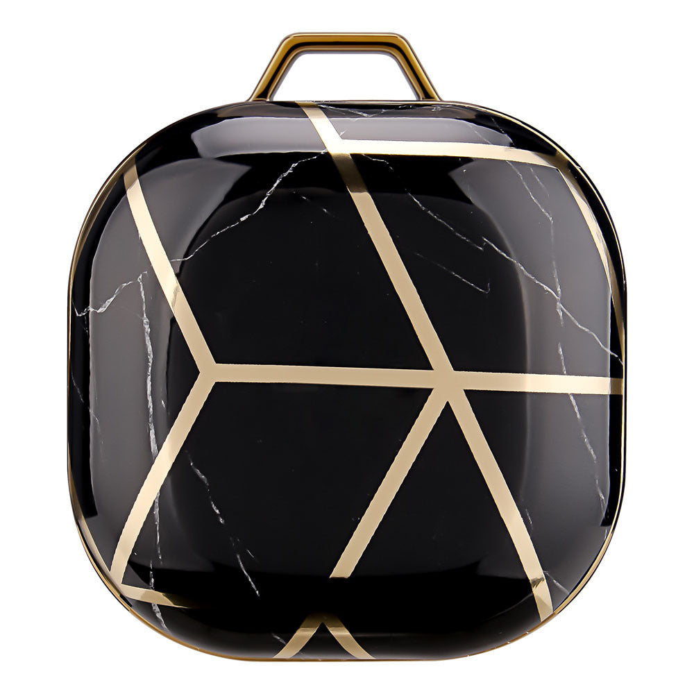 JMT-671242 Green Gold Marble IMD Earphone Sleeve for Samsung Buds Live/Pro - Drop-Proof Hard Shell Case