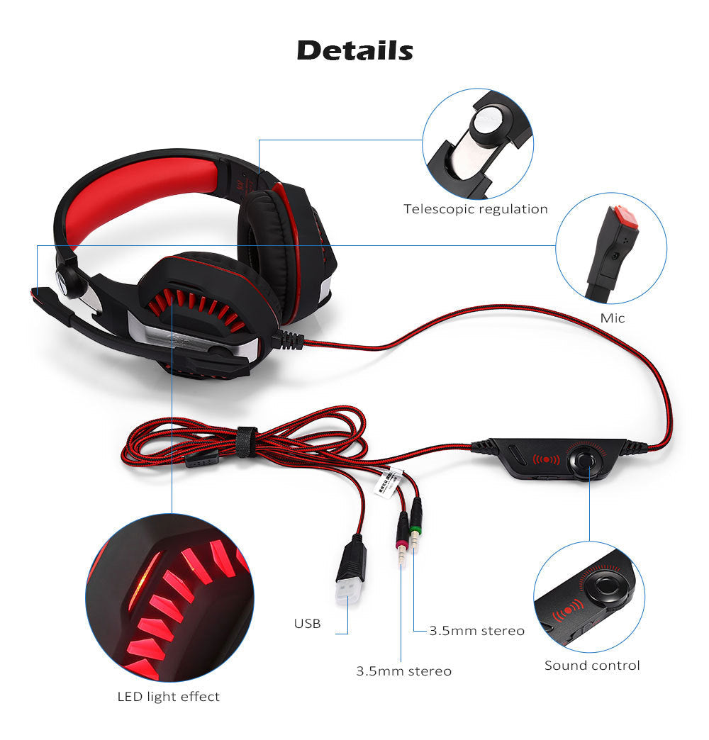 JMT-671754 E-sports Gaming Headset with LED Lighting and High-Fidelity Microphone