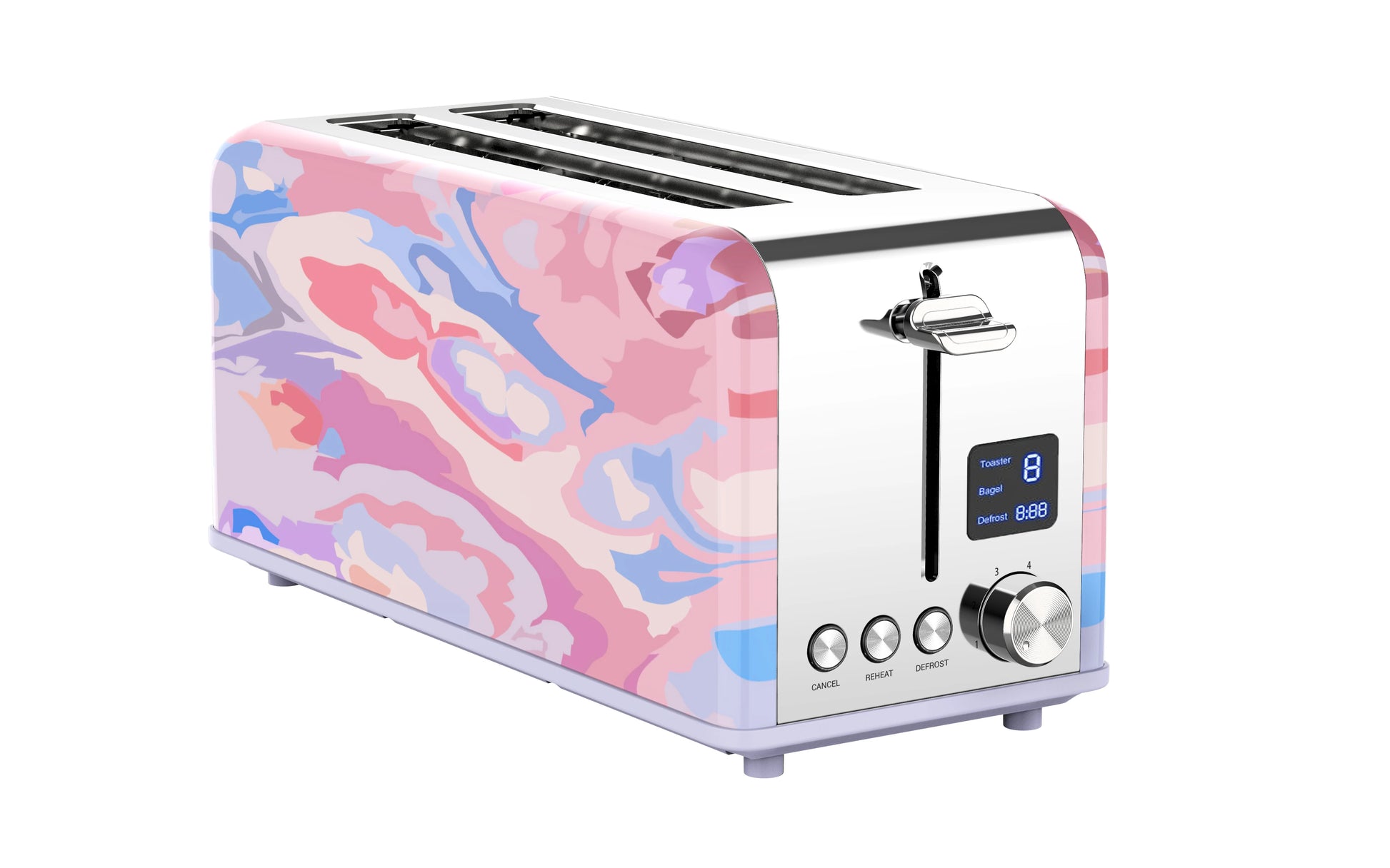 JMT-672074 Smart Touch Screen Digital Electric 4-Slice Long Bread Toaster for Modern Kitchens