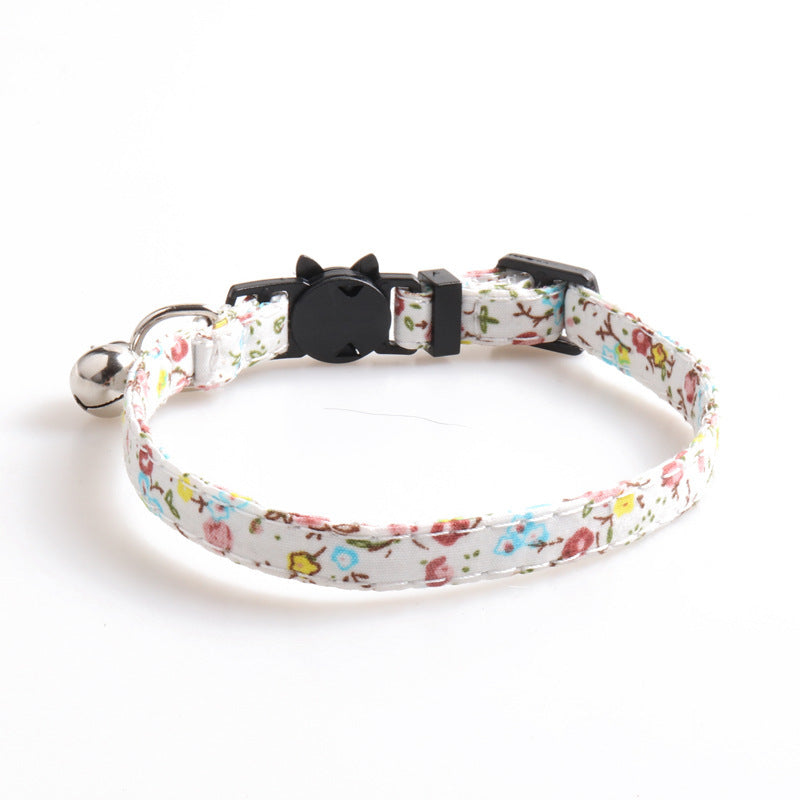 JMT-672074 Soft Cotton Fabric Cat Collar in Idyllic Design