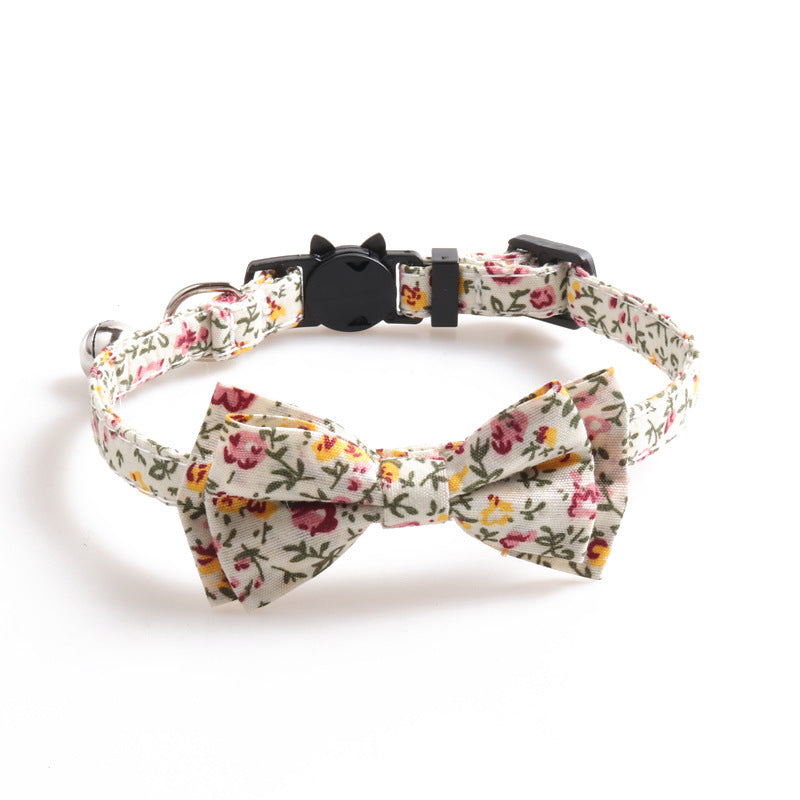 JMT-672074 Soft Cotton Fabric Cat Collar in Idyllic Design
