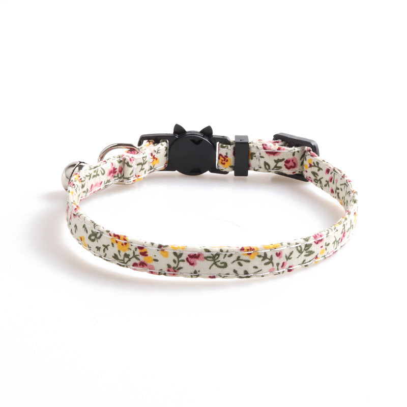 JMT-672074 Soft Cotton Fabric Cat Collar in Idyllic Design