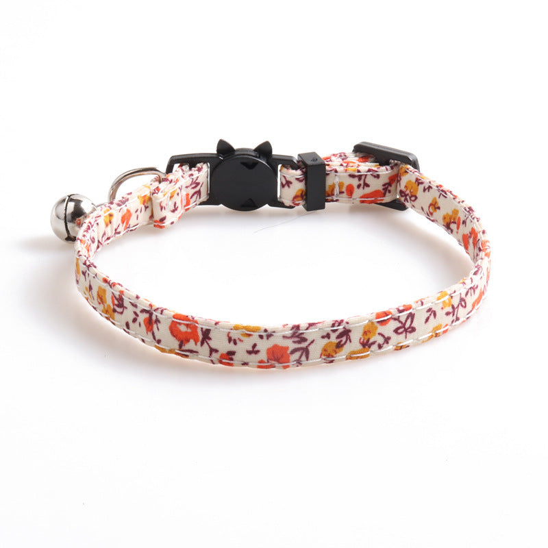 JMT-672074 Soft Cotton Fabric Cat Collar in Idyllic Design