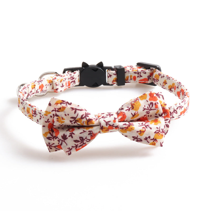 JMT-672074 Soft Cotton Fabric Cat Collar in Idyllic Design