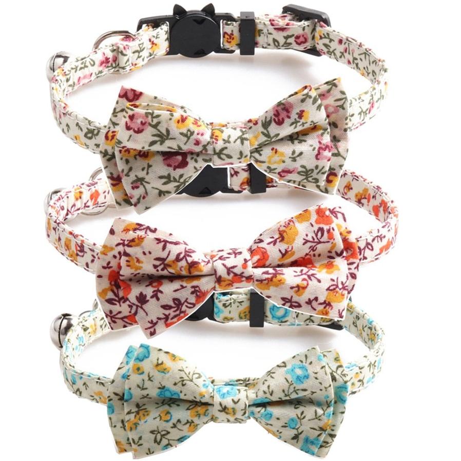 JMT-672074 Soft Cotton Fabric Cat Collar in Idyllic Design