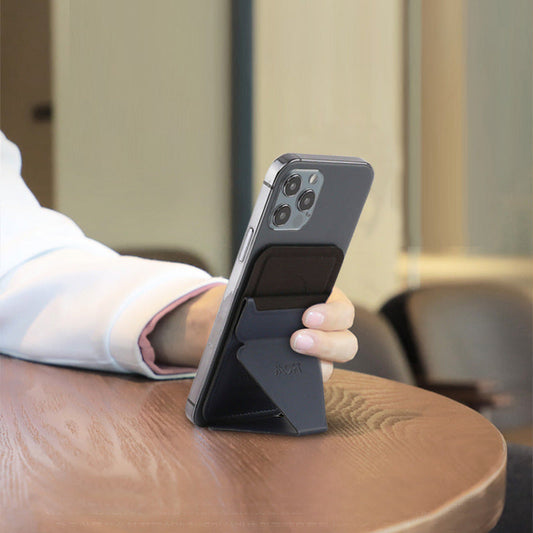 JMT-672266 Magnetic Mobile Phone Holder for iPhone 12 - Adjustable Lazy Bracket in Midnight Black, Business Gray, Oxford Blue, and Ocher Brown
